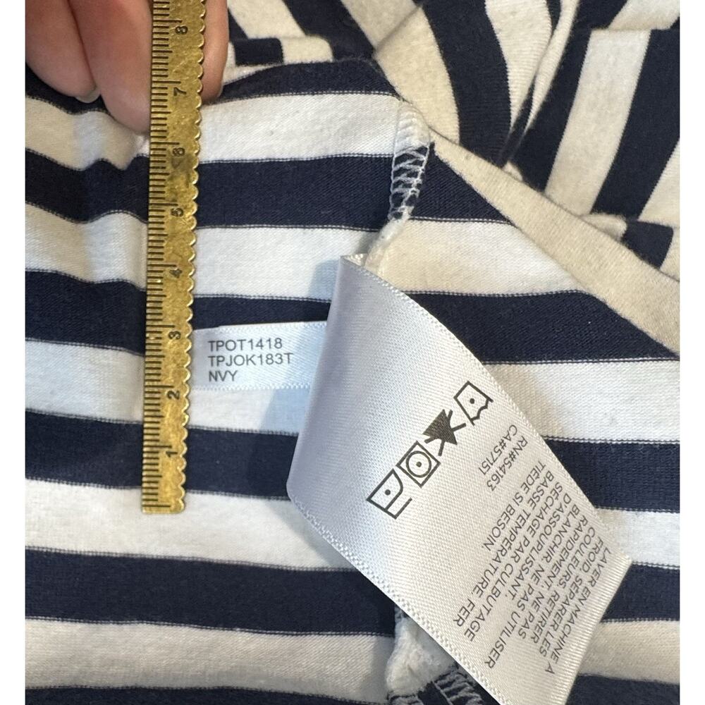 Tommy Hilfiger Sport Women’s Large Navy & White Striped Shirt Coastal Preppy - Picture 6 of 10